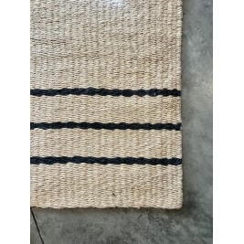 Alfombra Yute Natural c/3 rayas negras ext.