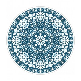 Pack Papel Plato de sitio/Individual Redondo - Mandala Azul
