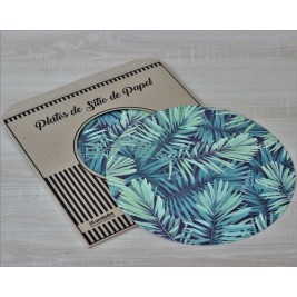Pack Papel Plato de sitio/Individual Cuadrado Palma de Phoenix